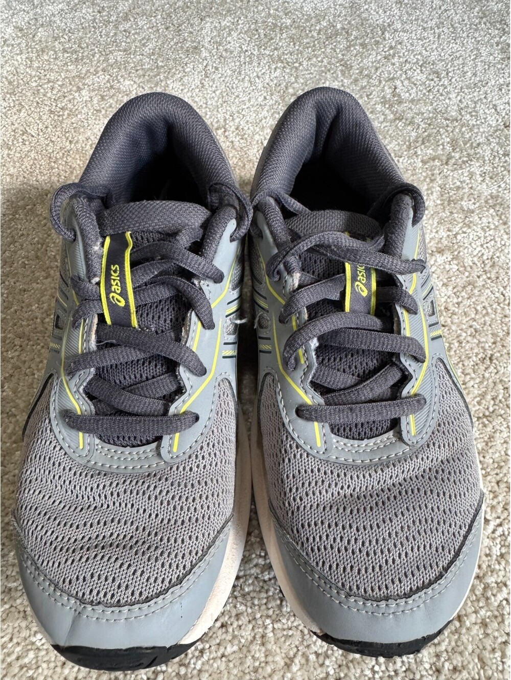 ASICS Kid's Contend 9 Grade School Running Shoes Size 2 Gray
